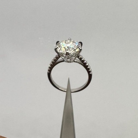 Moissanite Diamond Ring Engagement Wedding Anniversary 5 Ct 6 Prong Size 6 - Picture 10 of 10